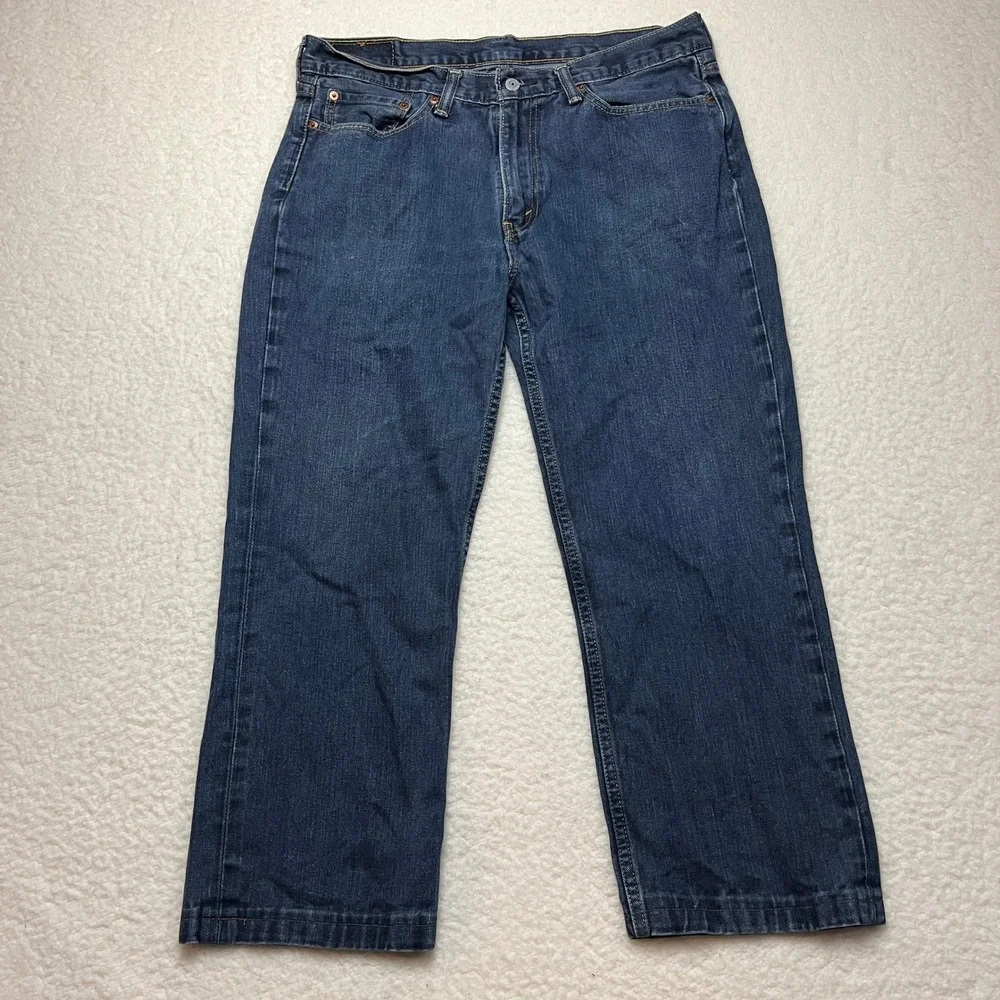 Levi 514 Mens Straight‎ Fit Blue Denim Jeans W36 L30 Dark Wash 3591